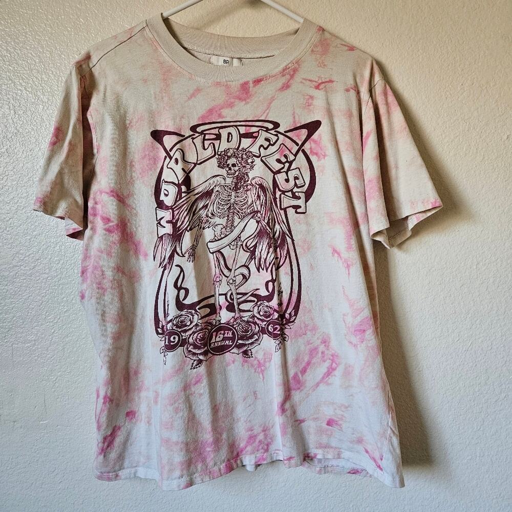 Tie Dye Skeleton Shirt Medium
